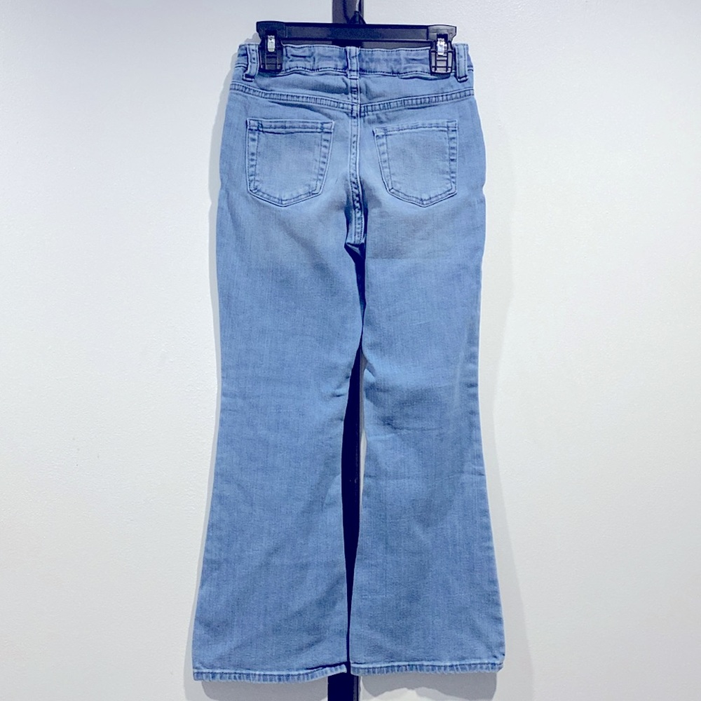 Cat & Jack Flare Super Stretch Heart Designed Pockets Girls Blue Jeans Size 10 ! - Picture 4 of 12